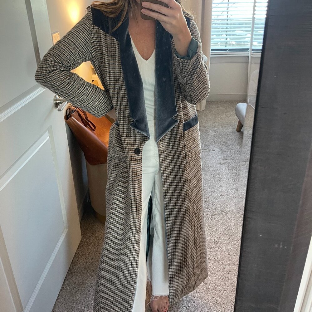 Long Sleeve Plaid Patchwork Jacket - image 2